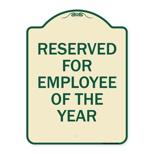 Reserved for Employee of the Year Heavy-Gauge Aluminum Architectural Sign, 24" x 18", TG-1824-23203